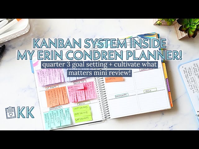 Erin Condren Functional Goal Setting Plan with Me Making a Kanban System on my 12 Boxes Goals Pages