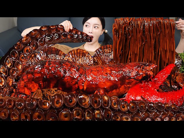 [Mukbang ASMR] 4.2ft!? Giant Octopus Leg 🐙 Samosa Jjajang Lobster Seafood Eatingshow Recipe Ssoyoung