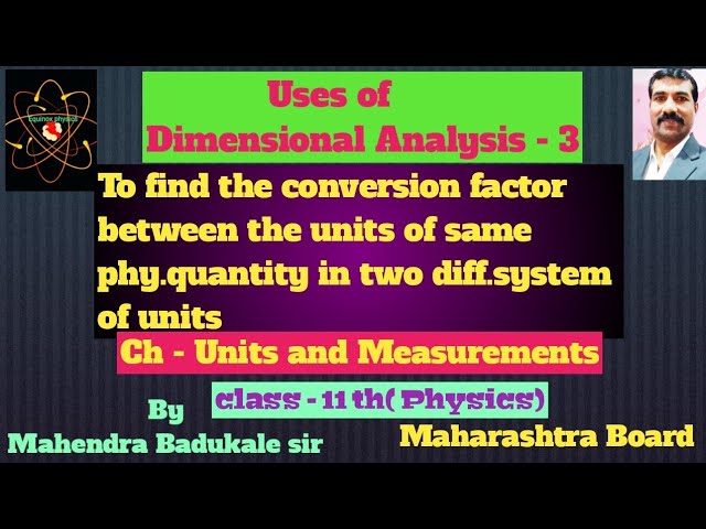 conversion factor between two different systems of unit of same physicalquantity
