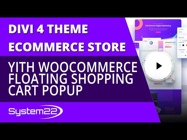 Divi 4 Ecommerce Yith Woocommerce Floating Shopping Cart Popup 👍