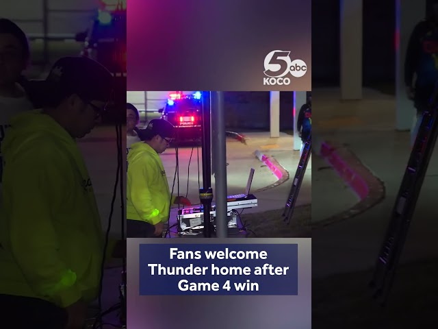 Thunder fans welcome team home after Game 4 win over Mavericks
