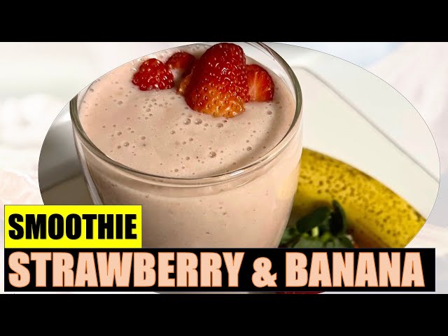 Strawberry Banana Smoothie - Refreshing Beverage - with vitamins, antioxidants, and natural sugars