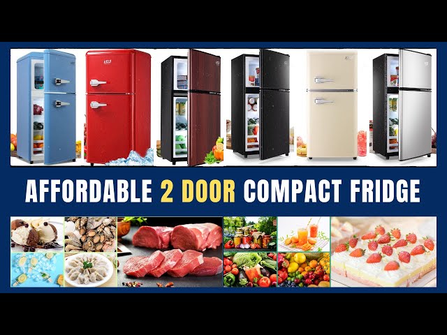 2 Door Mini Fridge - Compact Refrigerator with Freezer - KRIB BLING Compact Refrigerator