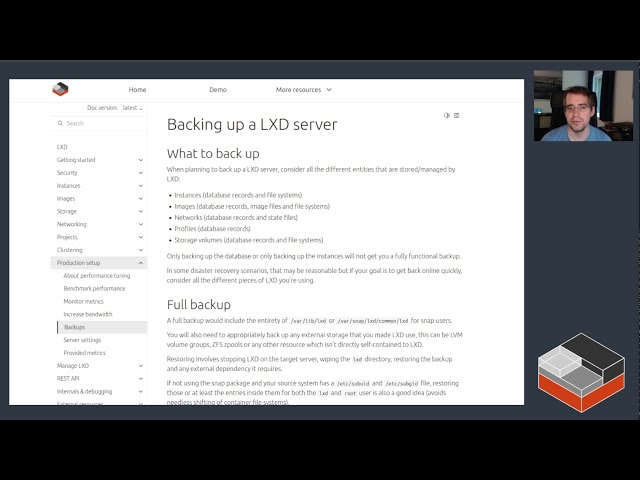 LXD backup and disaster recovery