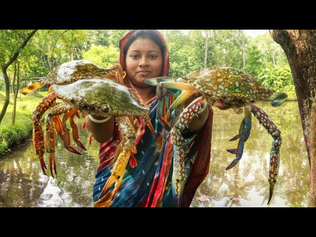 KING CRAB !!! Amazing Cutting&Cooking Delicious Masala Crab Fry Recipe || Crab Cleaning Video Bangla