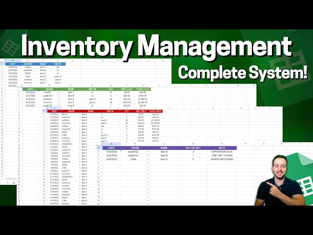 Complete Inventory Management System Template with Stock Adjustment | Google Sheets
