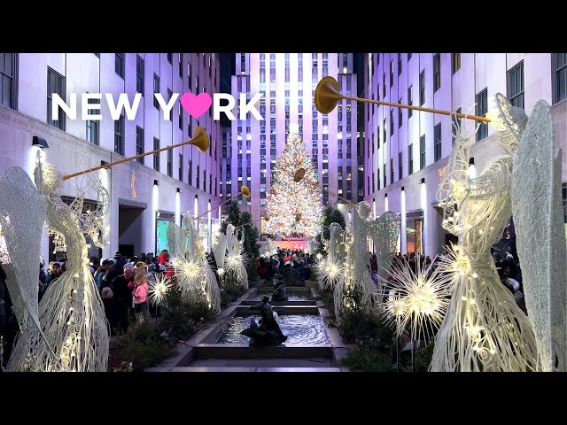[4K]🇺🇸 Christmas in NYC🎄5th Ave/ 59th St to Rockefeller Center🌟Dinner at Armani Ristorante🍝Dec, 2021