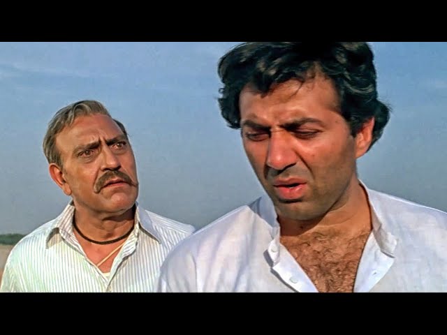 सनी देओल अपने पिता अमरीश पुरी को इलाज के लिए मुंबई जाने के लिए मना रहा है