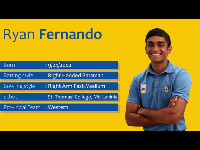 Get to Know | Ryan Fernando | Sri Lanka Under 19 Player