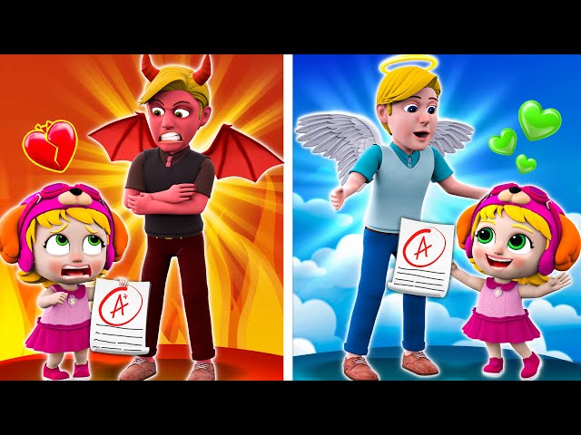 Angel Or Devil Chаllenge - Angel Vs Devil Dad Song - Funny Songs & Nursery Rhymes - PIB Little Song