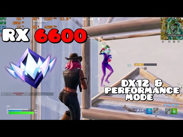 Fortnite chapter 4 season 4 | RX 6600 8GB - Ryzen 5 5500 | Performance mode and dx12| 1080p | Ranked