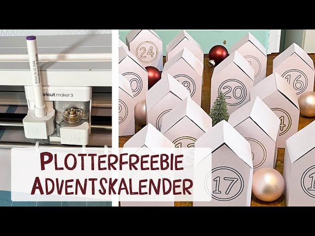 Plotterfreebie Häuschen Adventskalender basteln mit Cricut Design Space