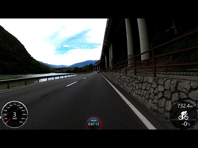 30 minute Virtual Cycling Workout old Brenner Road from Austria to Italy Garmin MPH Video