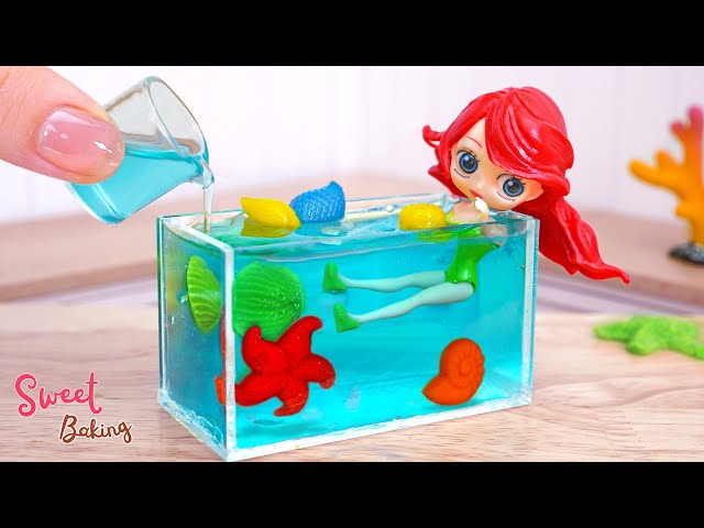How To Make Miniature Swimming Pool Jelly ❤️ Beautiful Miniature Ariel Princess Jelly Decorating