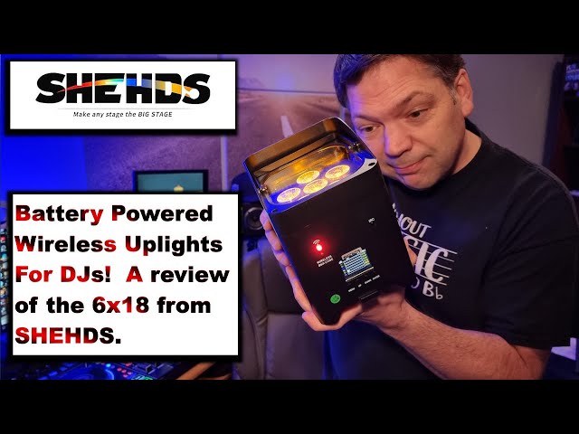 Shehds 6x18 Wireless Battery LED Up Light for DJs-dmx, remote or wifi controllable. Review and more.