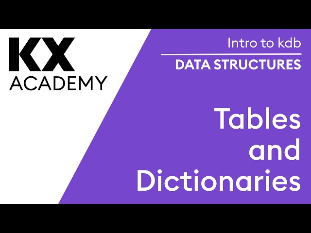 Intro to kdb | Data Structures | Tables & Dictionaries