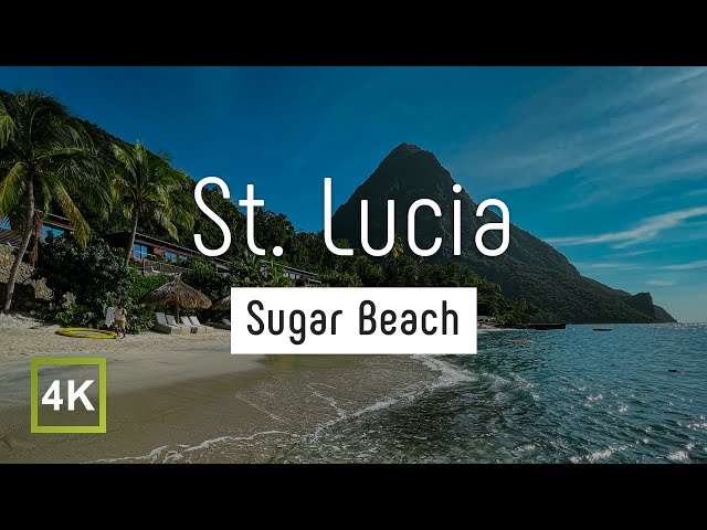 Sugar Beach in St. Lucia - Walking Tour in 4K - Capturing Resort & Caribbean Sea
