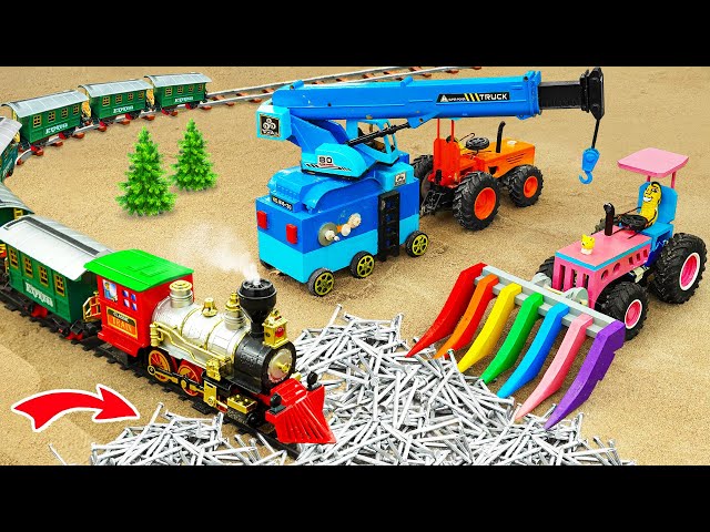 Diy tractor making mini Rainbow Bulldozer Clean Garden | diy Planting mini Grape Farm | HP Mini