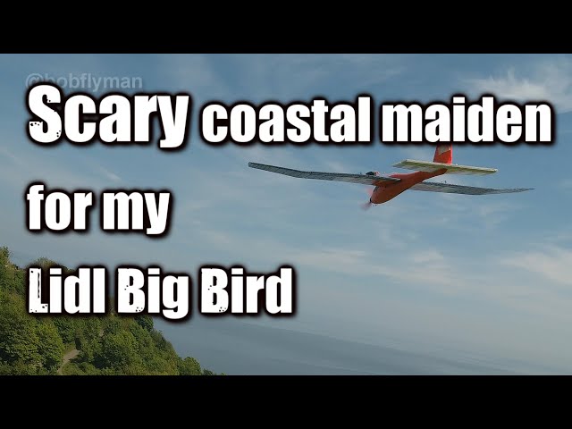 My Lidl RC Big Bird Conversion finally gets a coastal soaring maiden - A BIT SCARY!