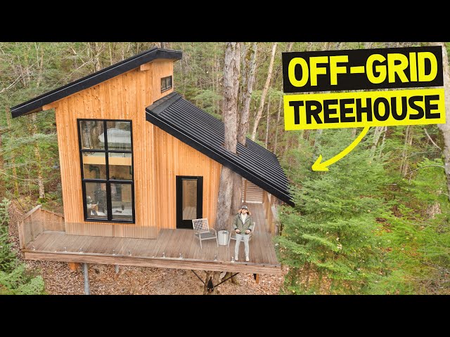 Touring an OFF-GRID & SUSTAINABLE Tiny Home Treehouse in Rural Canada!