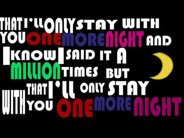 Maroon 5 - One more night Kinetic Typography