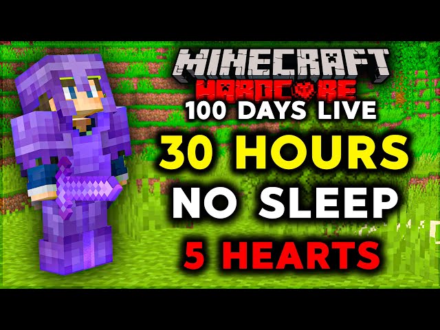 100 DAYS WITH 5 HEARTS IN MINECRAFT HARDCORE (30 HOURS LIVE)