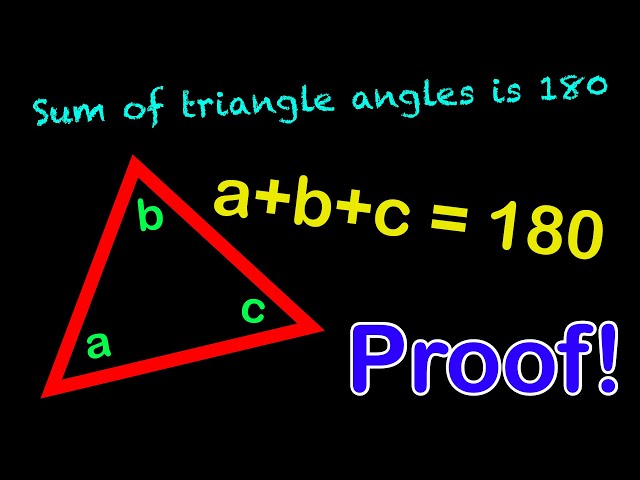PROOF - SUM of ANGLES in a TRIANGLE is 180