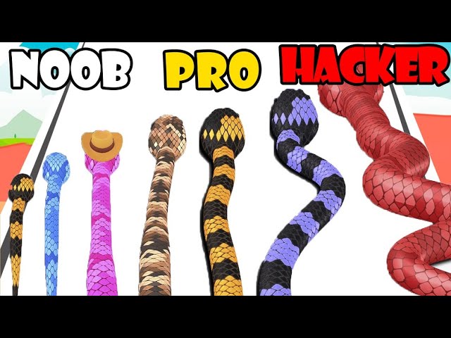 NOOB vs PRO vs HACKER in Snake Run Race Part 2 | Gameplay Satisfying (Android,iOS)