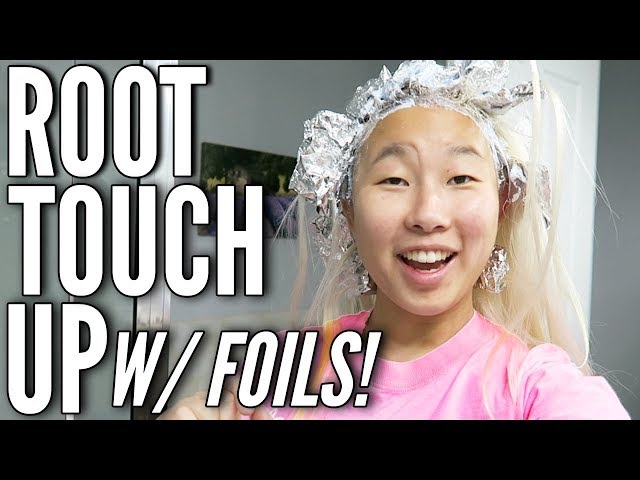 ASIAN GIRL BLEACHES ROOTS WITH FOILS!