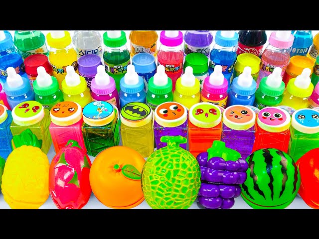 Satisfying Video l Mixing All My Slime Smoothies WITH Making Slime-Stamp Fruit AND Cutting ASMR