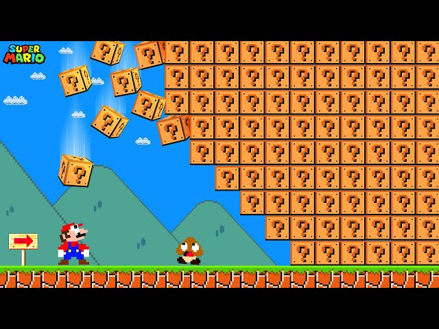 Can Mario Jump Over 999 Item Blocks In New Super Mario Bros. Wii?? | Game Animation