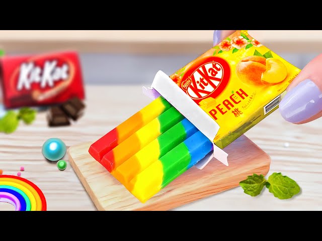 Rainbow Cake Using KIKAT Candy 🌈 Miniature Rainbow Kitkat Cake Decorating 🍫Chocolate Cakes Recipes