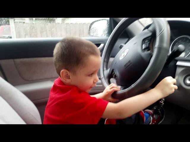 the four year old driver..
