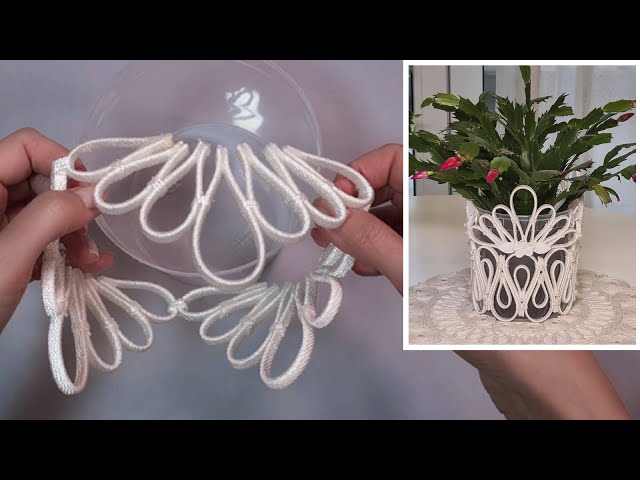 DIY💖A delicate flowerpot will decorate any room. Interior ideas.