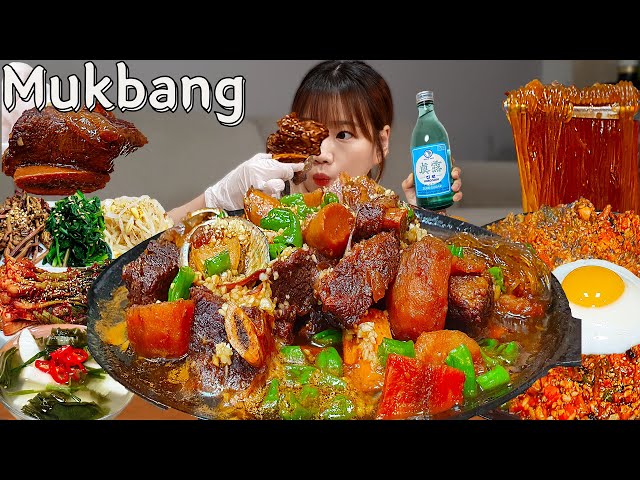 Sub)Real Mukbang- Legendary Braised Beef Ribs 🍖 Abalone 🦪 Noodles 🍜 Fried Rice 🍳 ASMR KOREAN FOOD