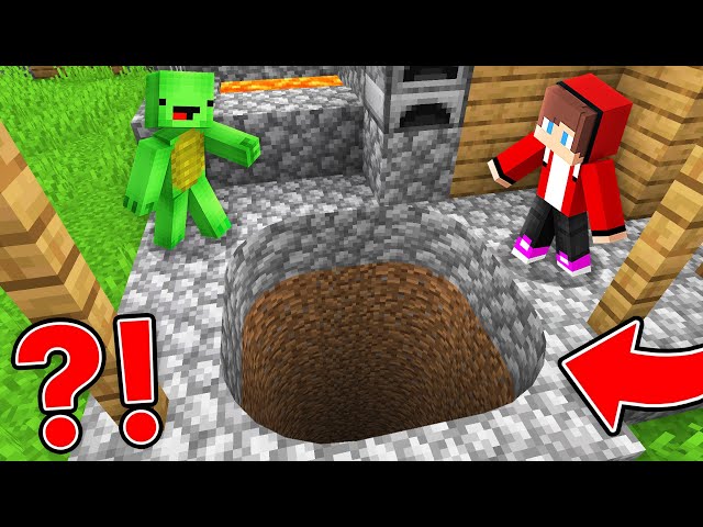 What's JJ and Mikey Find inside the SECRET PIT under VILLAGE HOUSE in Minecraft Maizen!