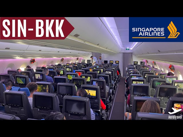 SINGAPORE AIRLINES TOP ECONOMY CLASS REVIEW | REGIONAL FLIGHT SINGAPORE - BNAGKOK | AIRBUS 350 4K