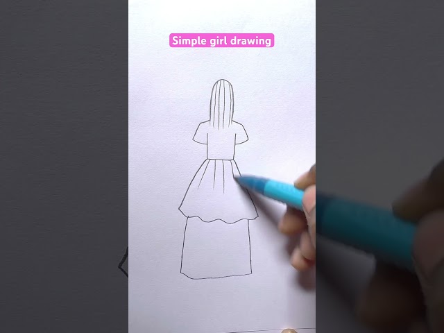 Simple Girl Drawing #drawing #girldrawing #satisfying #shorts