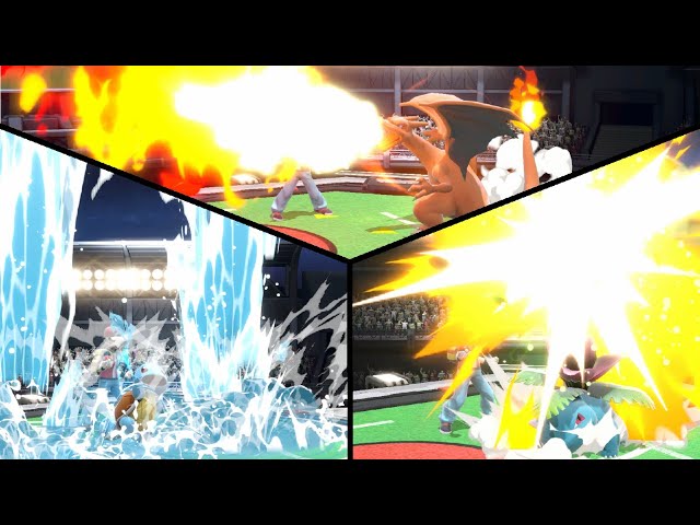 Pokemon Trainer with Torrent, Overgrow, and Blaze
