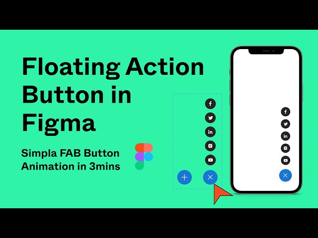 Design a Floating Action Button in Figma | easy animating FAB Button with interactive component.