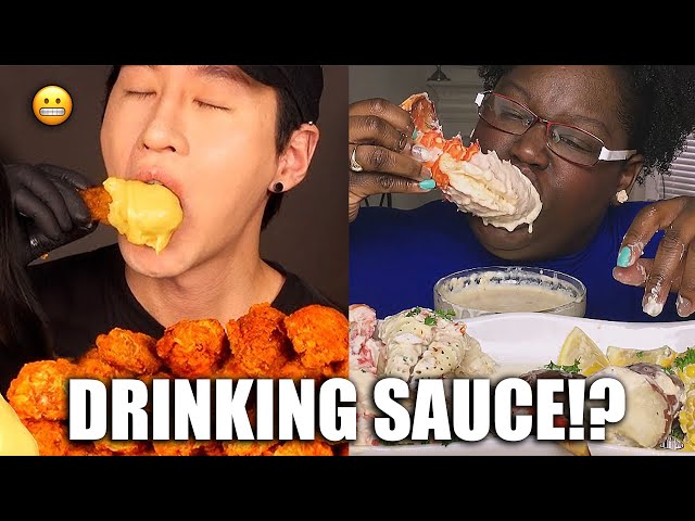 mukbangers DRINKING sauce like it's a meal