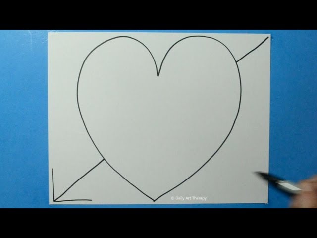 Daily Line Illusion # 131 / 3D Heart and Arrow Pattern / Satisfying Spiral Drawing / Art Therapy