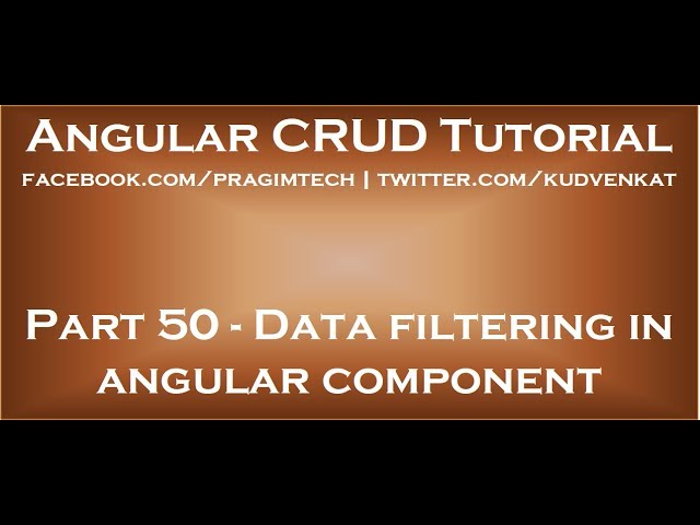 Data filtering in angular component