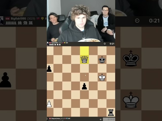 Magnus casually defeating 3000 rated GM while eating!!  #chess #shorts #magnus #carlsen