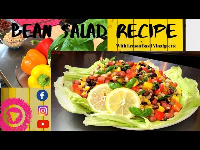 Bean Salad Recipe with Lemon Vinaigrette/ Tasty & Flavorful!