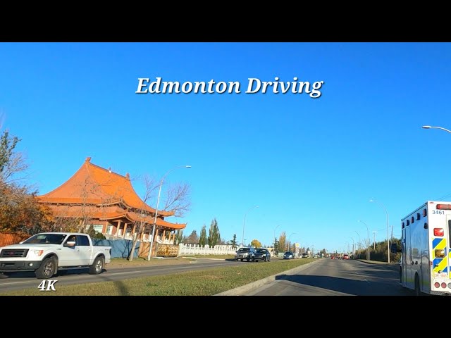 Driving Towards Northeast River Valley Park , Edmonton, Alberta, Canada