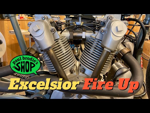 Excelsior Fire Up! First start in 3 and a half years!  // Paul Brodie's Shop