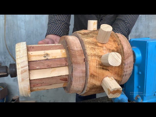 Woodturning - Creative Way to Make a Vase from Pine Wood and Logs