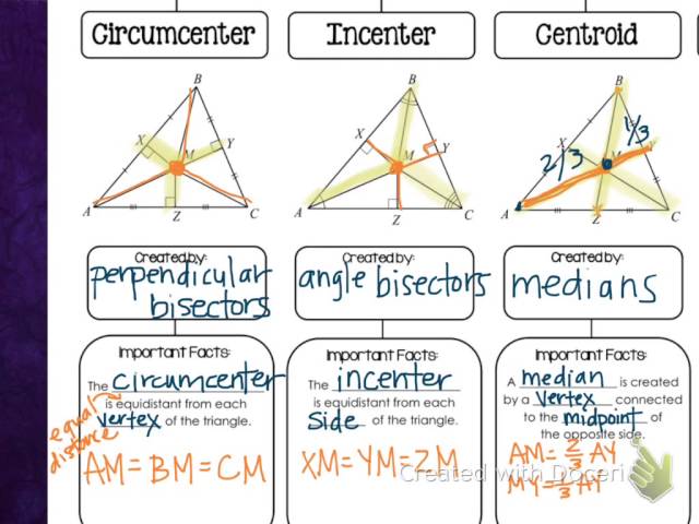 centers of triangles