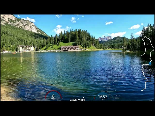 25 minute Virtual Treadmill Run Mountain Lago di Misurina Dolomites Italy Walk Garmin 4K